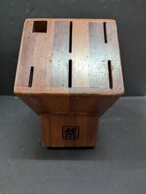 J. A. Henckels Zwilling Knife Walnut Block Brazil Footed 5 Knife 1 Sharpener